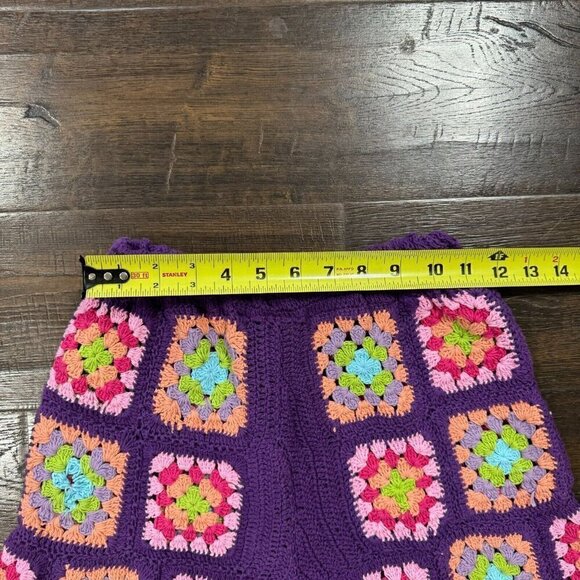 Free People x Flook Frances Multicolor Crochet Pull On Shorts Purple Size XS - Picture 7 of 9